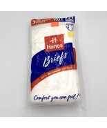 Vintage Hanes Underwear White Cotton Briefs Mens Size 2X 46-48 Made In U... - $35.67 CAD
