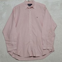 Ralph Lauren men&#39;s Dress Shirt Size L Large Blake pink Striped Long Sleeve - £15.08 GBP