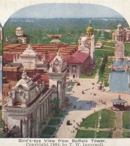 1904 Ingersoll Stereoview St. Louis Fair Series Bird&#39;s Eye From Buffalo Tower - £12.37 GBP