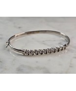 Womens Vintage Estate 14k White Gold CZ Bangle Bracelet 7.5g E4943 - $2,024.29 CAD