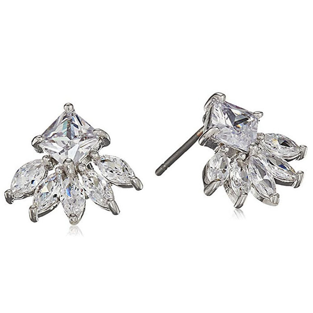 CZ by Kenneth Jay Lane Baguette Cluster 2 cttw Earrings KE1743 NWT Item image 5