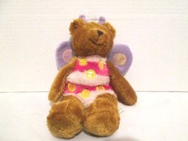 Plushland Butterfly TEDDY BEAR 8&quot; Pink Purple Wings Plush Soft Toy Stuff... - $6.99