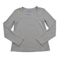 By Chicos Shirt Womens 0 White Long Sleeve Crew Neck Pullover T Shirt - £19.59 GBP