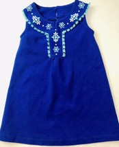 Gymboree Retired Sz 4 Dress Blue Snow Flake Winter Design   - $29.11