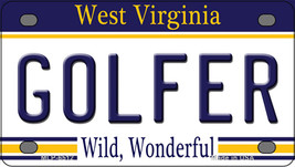 Golfer West Virginia Novelty Mini Metal License Plate Tag - £11.98 GBP
