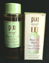 Pixi Skintreat Rose Oil Blend &amp; Vitamin C Tonic (4.2 Fl Oz &amp; 1.01 Oz) 2PC, New - £18.52 GBP