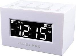 Hannlomax Hx-111Cr Alarm Clock Radio, Pll Am/Fm Radio, Dual Alarm, White... - £30.16 GBP