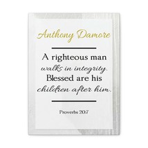  Personalized A Righteous Man Proverbs 20:7 Bible Verse Canvas C - £59.41 GBP+
