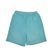 Vintage Champion Shorts Mens S Teal Blue Sweatshorts Terry Made in USA - £12.05 GBP