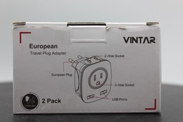 VINTAR European Travel Plug Adaptor, 2 Pack, WS-09C-2U - £11.98 GBP
