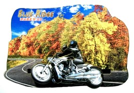 Blue Ridge Parkway North Carolina with Movable Motorcycle Artwood Fridge Magnet - £6.38 GBP