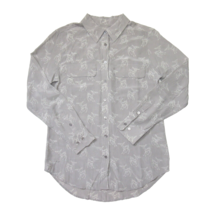 NWT Equipment Signature Slim in Silver Scone Deer Silk Button Down Shirt S - £85.69 GBP