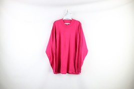Vintage 90s Gap Mens Large Distressed Blank Long Sleeve T-Shirt Pink Cotton USA - £38.88 GBP