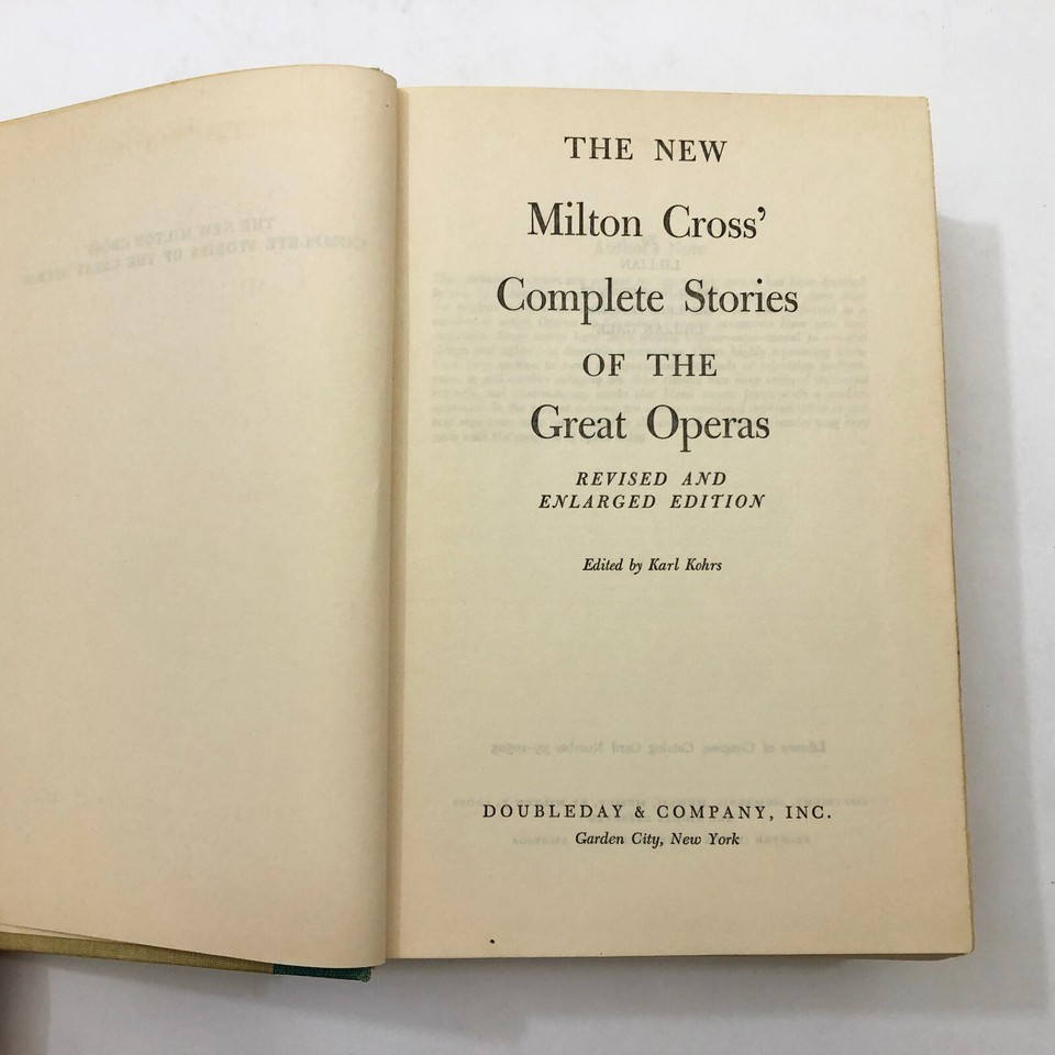 Milton Cross Complete Stories of the Great Operas 1957 Revised Enlarged Ed HB Item image 8