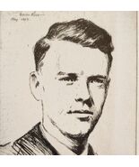 1927 Aviation Charles Lindbergh Art Print Antique Levon West Portrait - $368.75 MXN