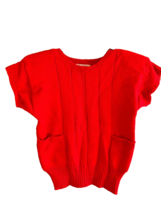 Vintage Sterling Harris Red short Sleeve Knit acrylic sweater size Medium - $17.69