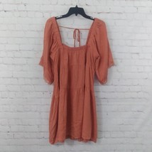 Wild Moss Dress Womens Large Orange Tiered Babydoll Mini Pockets Boho We... - £19.92 GBP