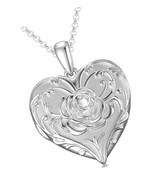 Sunflower/Rose White Locket Necklace That Holds You - £221.29 GBP