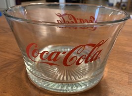 Coca-Cola Glass Bowl Ice Popcorn Bowl Vintage Retro Decor - $186.00 MXN