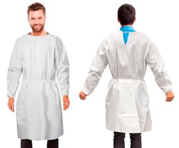 White Cleanroom Gowns 44&quot; 10ct Polypropylene Static Dissipative Fabric Small - £41.31 GBP