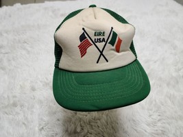 EIRE USA Flags St Patrick&#39;s Day Ireland Flag Hat SnapBack Trucker Mesh C... - $13.20