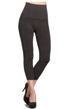 M. Rena Checkered Prints Tummy Tuck Capri Rayon Leggings. One Size - $22.00