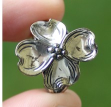 vintage STERLING SILVER ring &quot;Beau&quot; .925 adjustable ESTATE SALE flower - $34.99