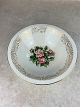 Georgian China 22KT Gold Tudor Rose Large Vintage Bone China Soup Or Salad Bowl - £8.29 GBP