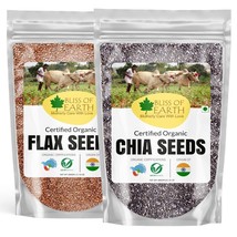 Organic Raw Chia Seed Flax Seed Combo Pack For Weight Loss 2X600gm - $40.58