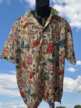 Mushroom Hawaiian Shirt Men’S Tropical Button-Up Casual Aloha Beachwear~... - $33.00