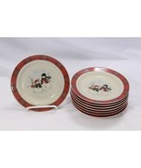 Royal Seasons Snowmen Christmas Bread Plates 6-1/2&quot;  Lot of 8 Xmas - $341.82 MXN