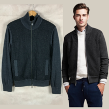 BANANA REPUBLIC Cotton Wool Charcoal Zip Front Sweater Jacket SMALL - £31.73 GBP