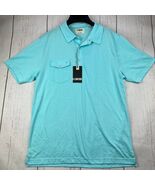 LinkSoul Golf Plain Medium Tempus Fugit Buttoned Down Polo Shirt Blue Me... - $55.83 CAD