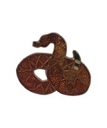 Vintage Enamel Desert Rattlesnake Reptile Red Orange Lapel Hat Pin Gold ... - $6.92