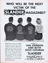 Slander 1957 ORIGINAL Vintage 9x12 Industry Ad Van Johnson Ann Blyth - £23.35 GBP