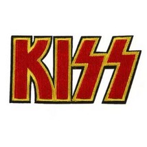 KISS IRON ON PATCH 3.4&quot; Classic Rock Band Red Black Embroidered Applique... - $2.95