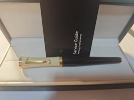Greta Garbo Ink Fountain pen in box, user guide Gold, black and cream co... - $159.40