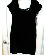 AMANDA SMITH Black Crepe dress Lined Hidden zipper Satin piping Mint w T... - $54.14 CAD