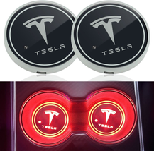 2023 Upgraded Tesla Model Y X S 3 LED Car Cup Holder Lights,7 Colors Cha... - $29.91