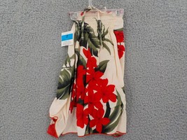 Favant Girls Butterfly Dress SZ 2 Cream Red Hibiscus Palm Elastic Front ... - $14.99