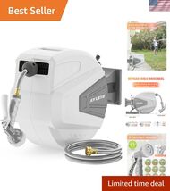 Automatic Retractable Garden Hose Reel - 65 ft with 180° Swivel Bracket ... - $163.27