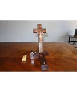 VTG Catholic Sick Call Wall Table Cross Crucifix Candles Holy Water Bott... - $887.03 MXN