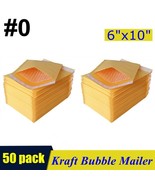 50 Pack 6&quot;x10&quot; Kraft Bubble Mailers Padded Self Seal Shipping Bags Envel... - £15.62 GBP