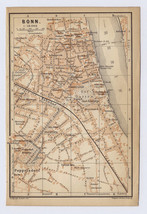 1896 Antique City Map Of Bonn / North Rhine - Westphalia / Germany - £19.12 GBP