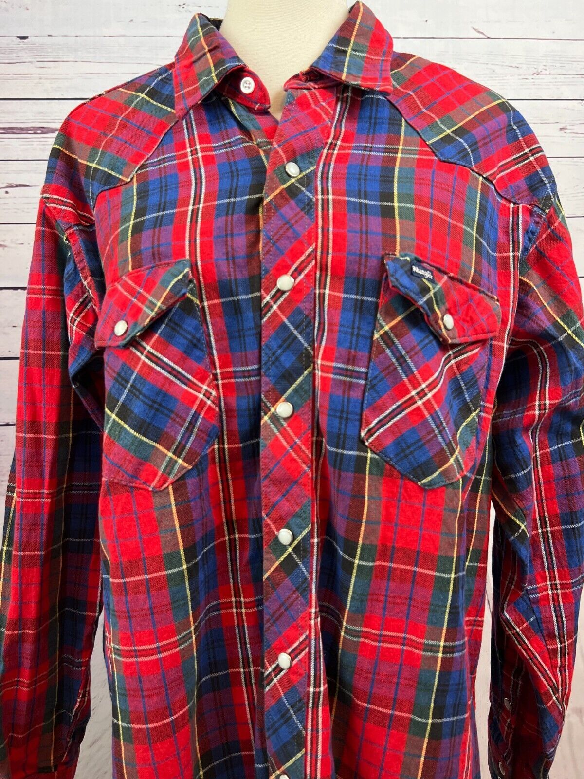 Wrangler Brushpopper Shirt Mens 18 - 35 Striped X Long Tails Pearl Snap ... - $75.05