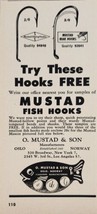 1958 Print Ad Mustad Fish Hooks Bends &amp; Shanks Made in Oslo,Norway - £7.76 GBP