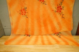 Dancing Gecko Vintage Hawaii Bright Orange Tropical Oversized Scarf Cove... - £27.59 GBP