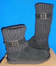 UGG Australia Women&#39;s CAMBRIDGE Black Suede Knit Boots Size US 5 NEW # 1... - $87.02