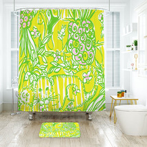 Lilly Pulitzer Crazy Cat House Shower Curtain Bath Mat Bathroom Waterproof Decor - £18.23 GBP+