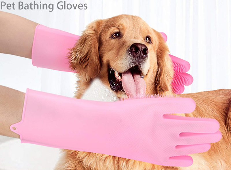 Pet Grooming Gloves - Soft and Durable Silicone Scrubber for Bathing, Hair Remov Item image 2